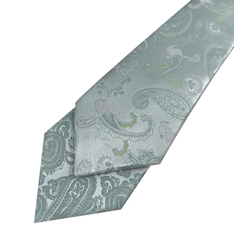 Men's Green Floral Jacquard Polyester Necktie sold by FloralTrip product image thumbnail 3