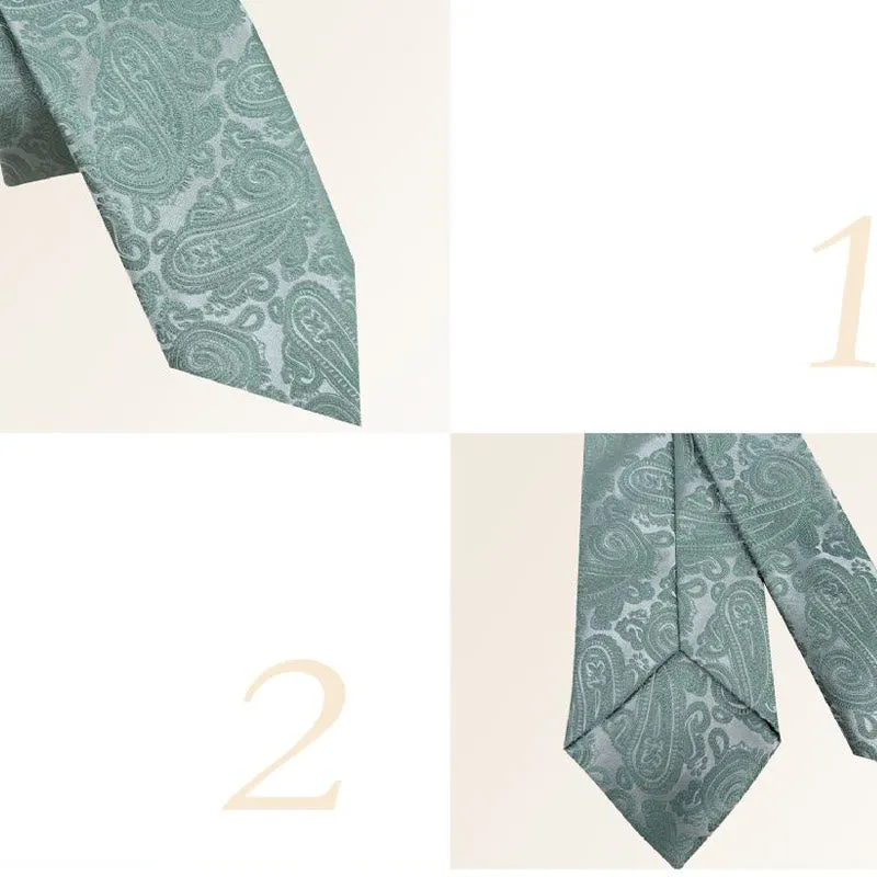 Men's Green Floral Jacquard Polyester Necktie sold by FloralTrip product image thumbnail 4