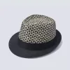 Men's Classical Check Pattern Beach Straw Fedora Hat sold by FloralTrip