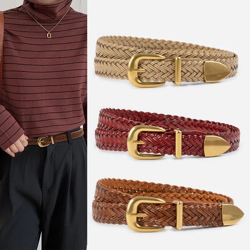 Vegan Leather Braided Belt Women's Waist Belt sold by FloralTrip