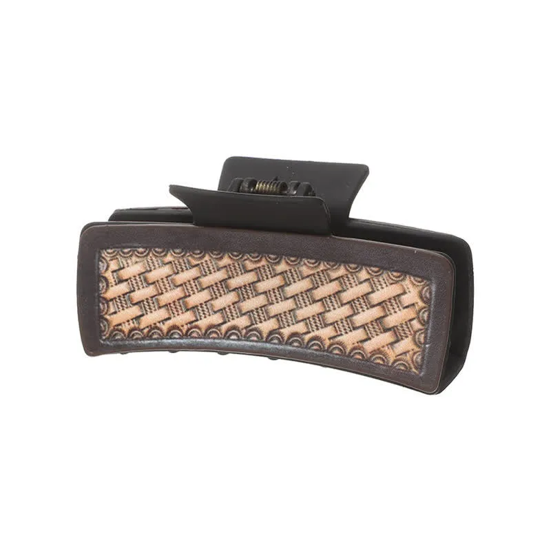 Women's Dark Coffee Sunflower Weave Print Hair Claw Clip sold by FloralTrip product image thumbnail 4