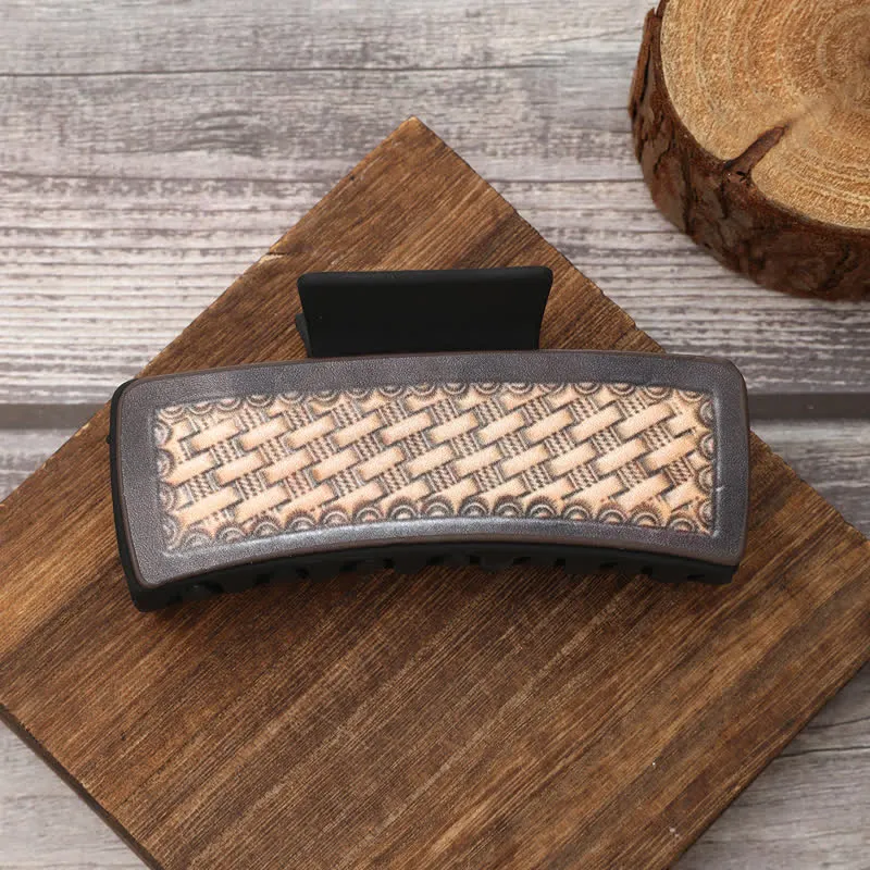 Women's Dark Coffee Sunflower Weave Print Hair Claw Clip sold by FloralTrip product image thumbnail 2