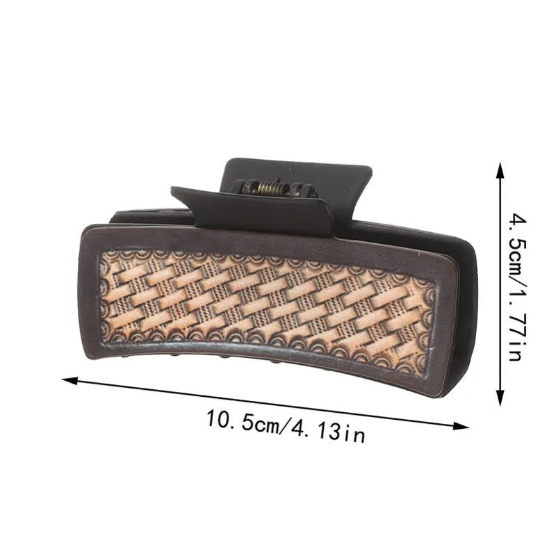 Women's Dark Coffee Sunflower Weave Print Hair Claw Clip sold by FloralTrip product image thumbnail 5