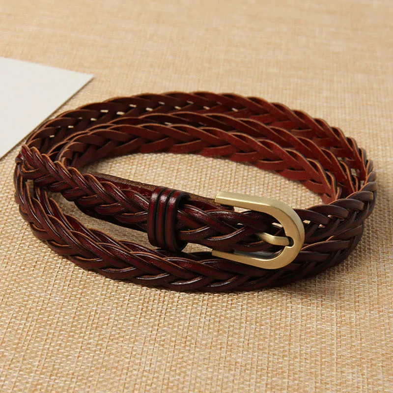 Genuine Leather Braided Belt Two Ways Use Belt sold by FloralTrip