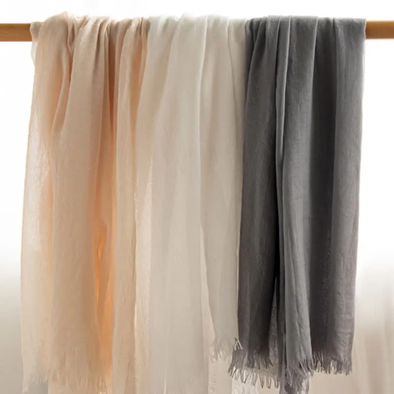 Solid Color Short Tassels Soft Thin Summer Scarf sold by FloralTrip product image thumbnail 4