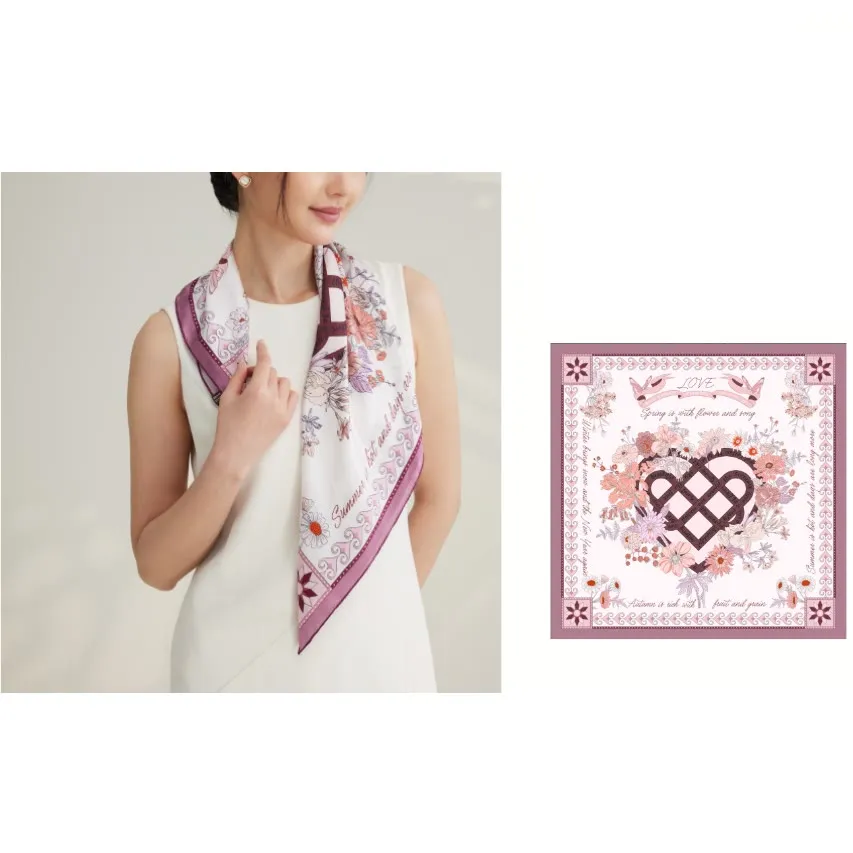 Women's Four Seasons Of Love Spring Silk Thin Scarf sold by FloralTrip product image thumbnail 4