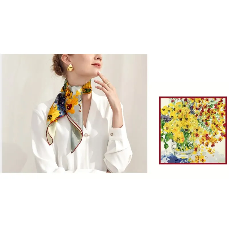 Women's Warm Colors To The Sun Spring Silk Thin Scarf sold by FloralTrip product image thumbnail 4