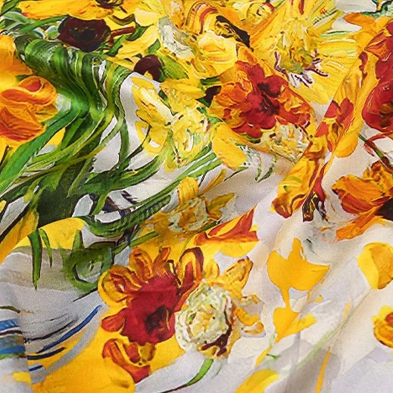 Women's Warm Colors To The Sun Spring Silk Thin Scarf sold by FloralTrip product image thumbnail 2