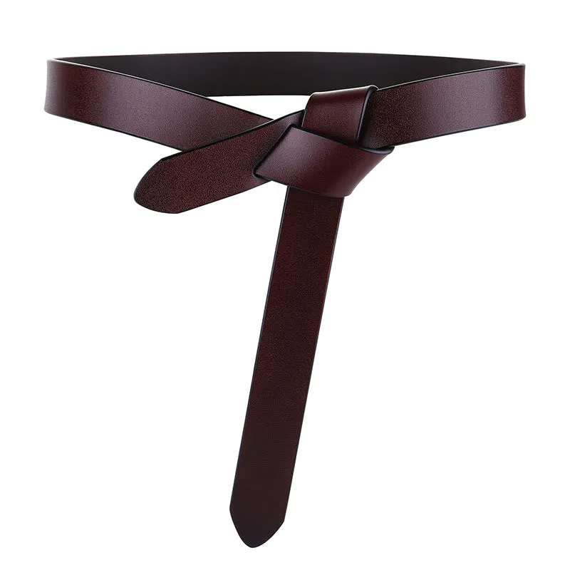 Black Brown Knot Belt Dress Leather Belt For Women sold by FloralTrip