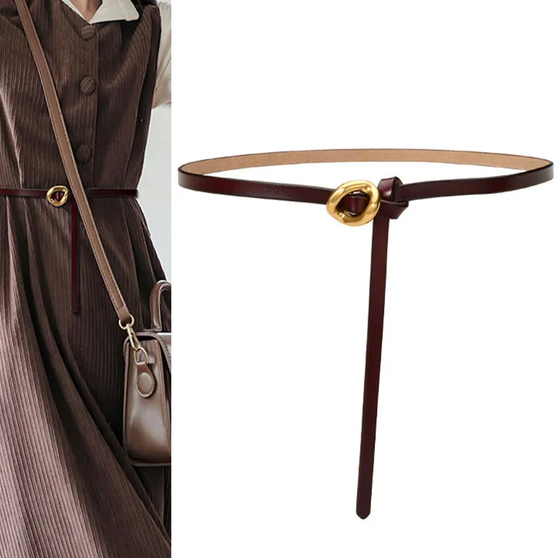 Thin Dress Knot Belt Women's Genuine Leather Belt sold by FloralTrip product image thumbnail 2
