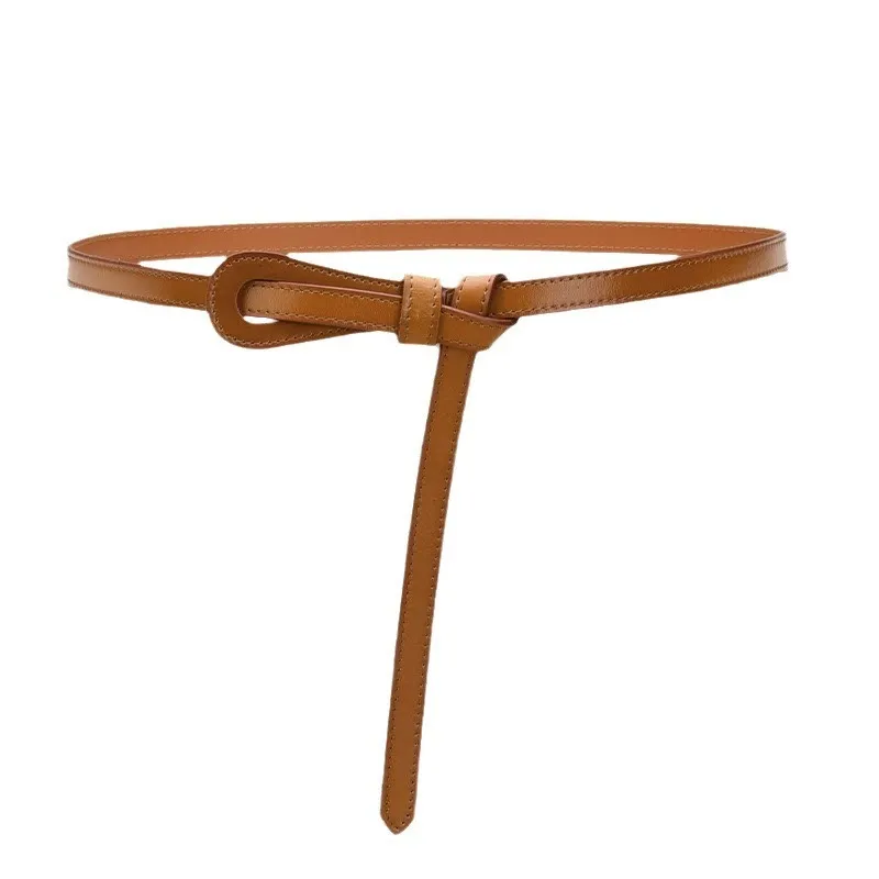 Vintage Solid Color Knot Belt Dress Thin Leather Belt sold by FloralTrip