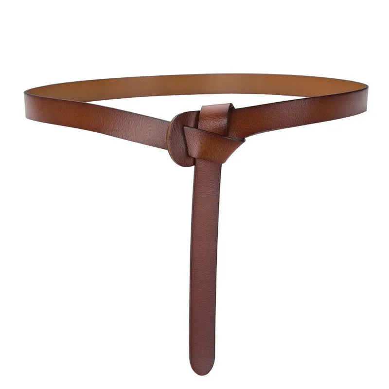 Classical Solid Color Knot Belt Decorative Leather Belt sold by FloralTrip