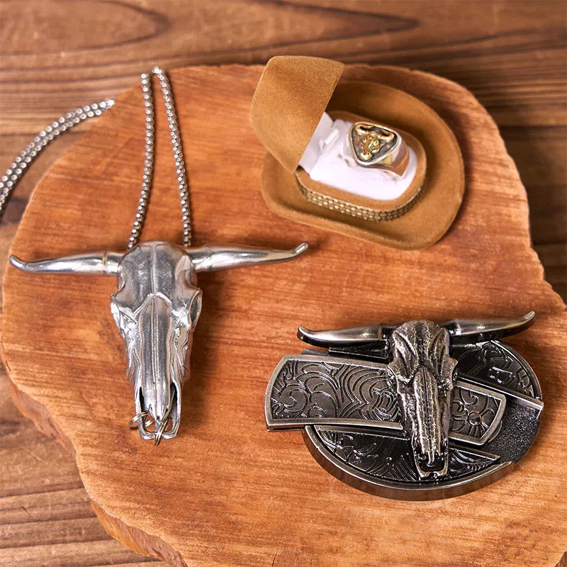 Western Cow DIY Hidden Knife Belt Buckle With Bull Ring Bundle Set sold by FloralTrip product image thumbnail 2