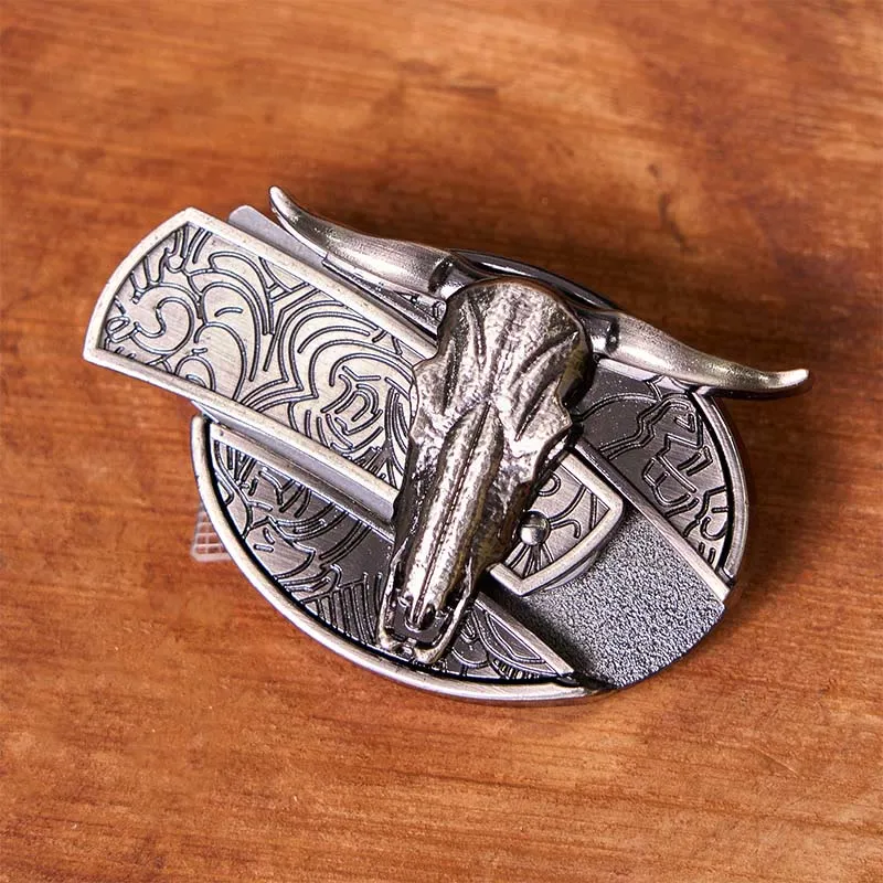 Western Cow DIY Hidden Knife Belt Buckle With Bull Ring Bundle Set sold by FloralTrip product image thumbnail 3
