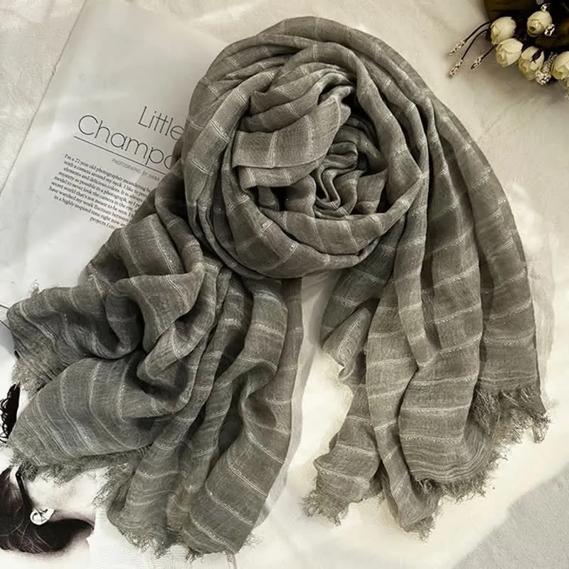 Classical Striped Pattern Four Season Thin Scarf sold by FloralTrip product image thumbnail 5