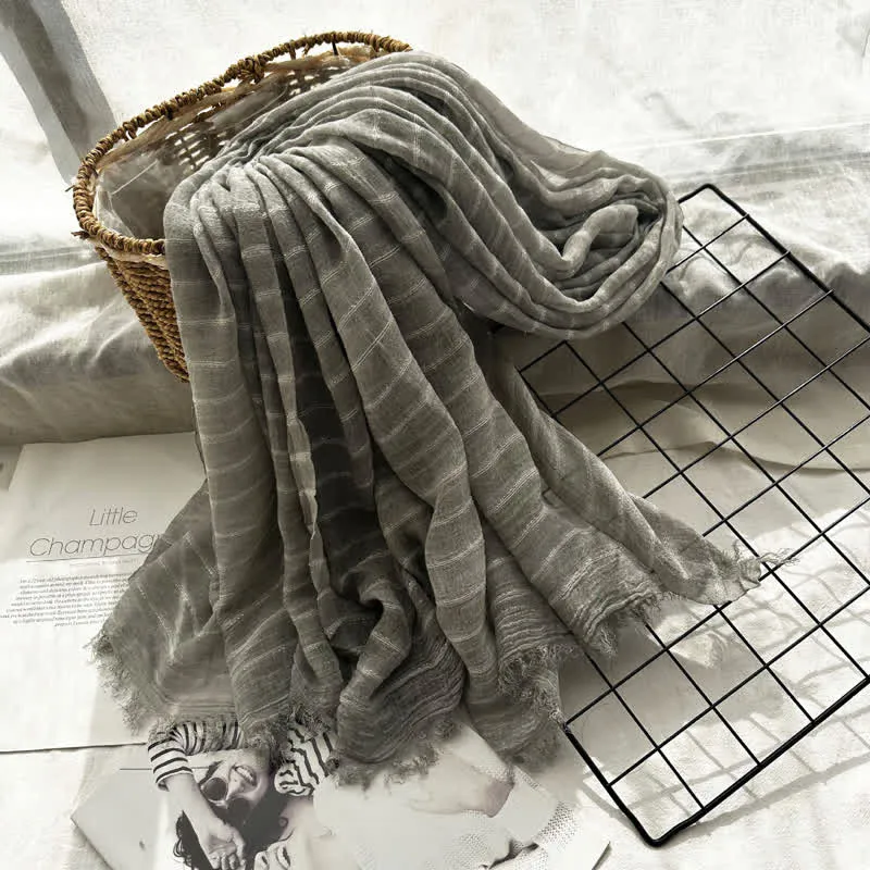 Classical Striped Pattern Four Season Thin Scarf sold by FloralTrip product image thumbnail 4