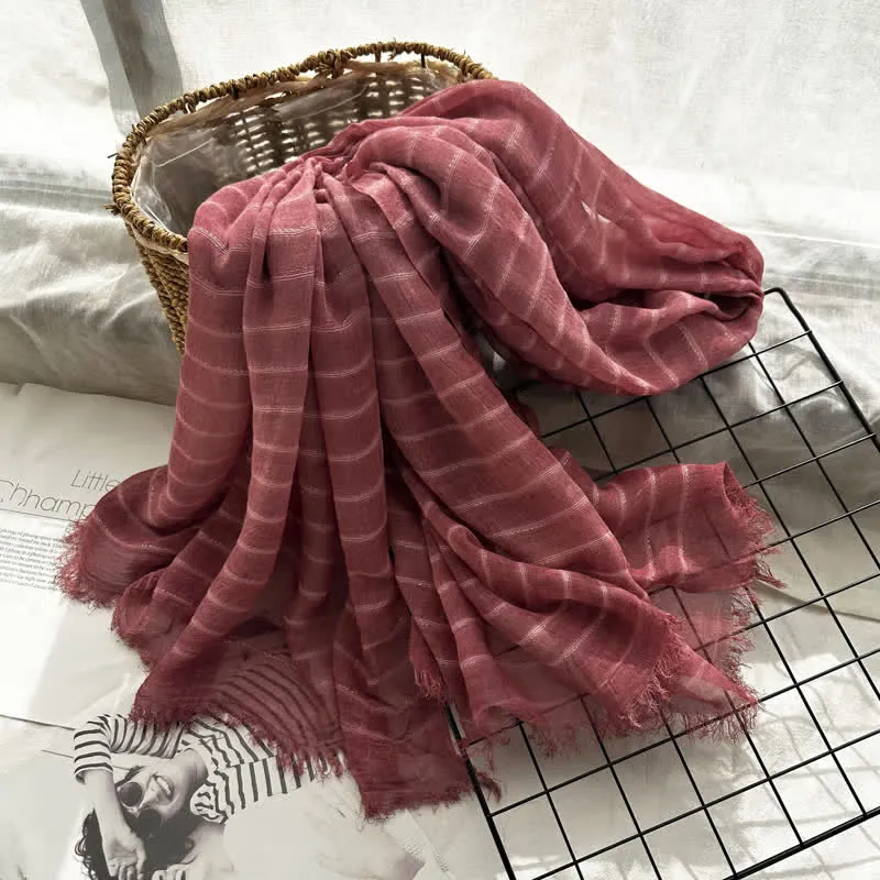 Classical Striped Pattern Four Season Thin Scarf sold by FloralTrip product image thumbnail 2