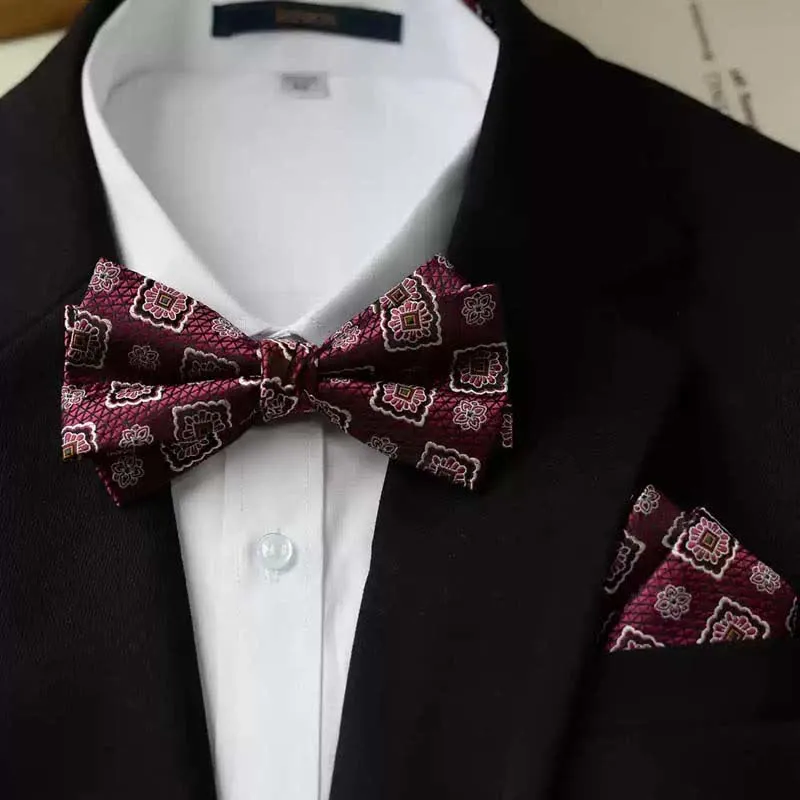 Men's Vintage Printed Double Layered Handkerchief Bow Tie sold by FloralTrip