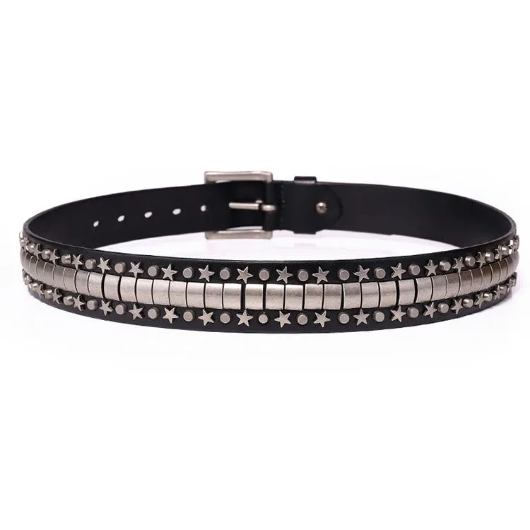 Punk Rivet Genuine Leather Belt Rock N Roll Waistband sold by FloralTrip product image thumbnail 5