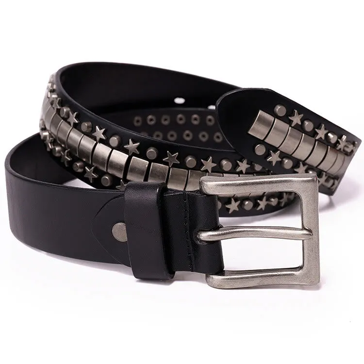 Punk Rivet Genuine Leather Belt Rock N Roll Waistband sold by FloralTrip product image thumbnail 3