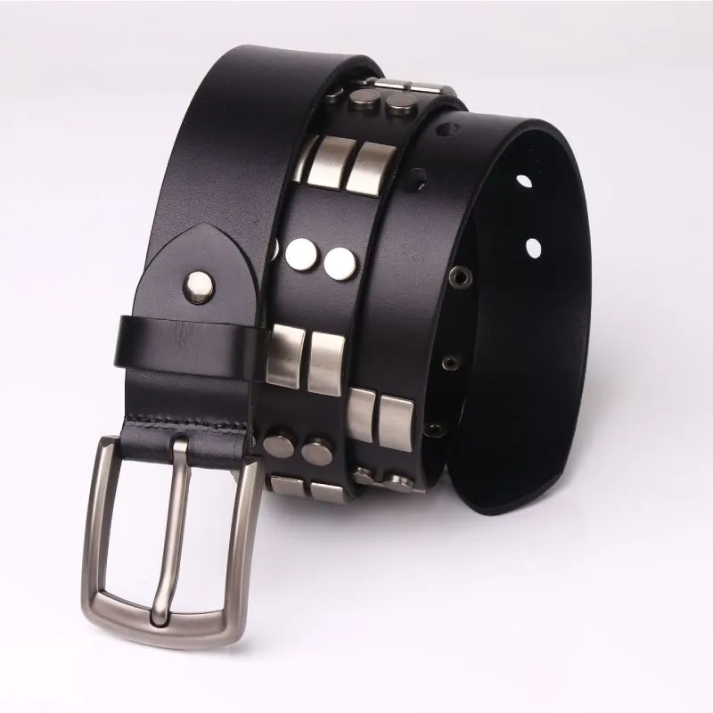 Genuine Leather Waistband For Men Punk Rivet Belt sold by FloralTrip product image thumbnail 3