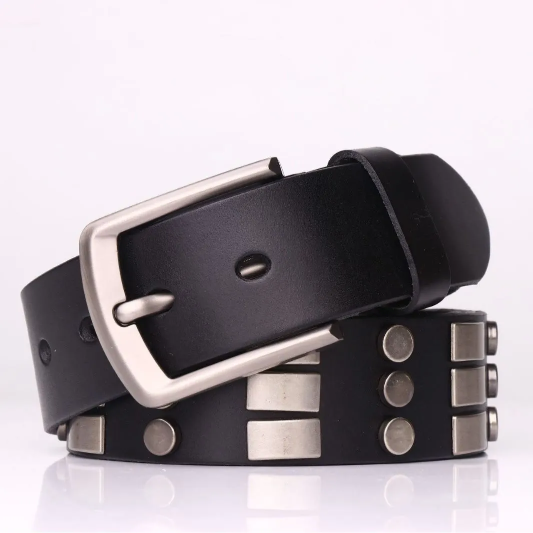 Genuine Leather Waistband For Men Punk Rivet Belt sold by FloralTrip product image thumbnail 4