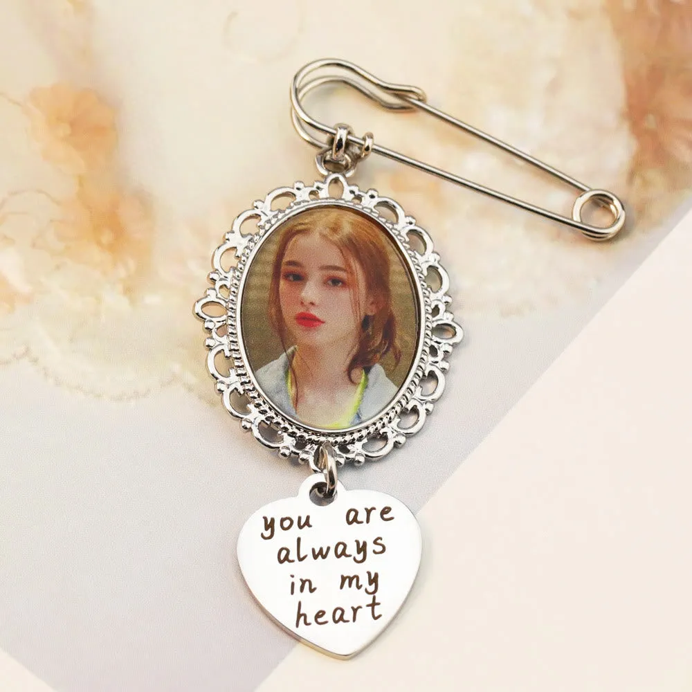 Custom Your Photos Brooch With Warm Taxt Wedding Gift sold by FloralTrip