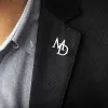 Custom Initial Letters Brooch Stainless Steel Accessories sold by FloralTrip