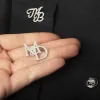 Custom Initial Letters Brooch Stainless Steel Accessories sold by FloralTrip