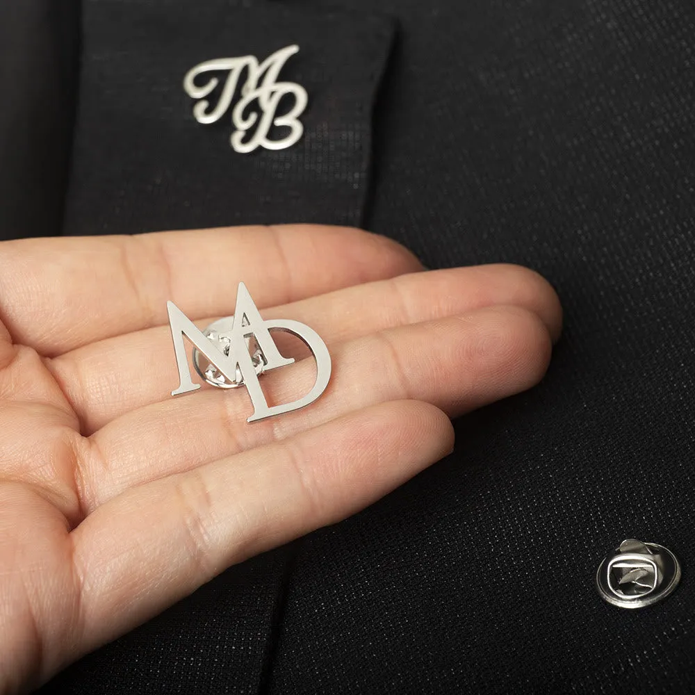 Custom Initial Letters Brooch Stainless Steel Accessories sold by FloralTrip product image thumbnail 4