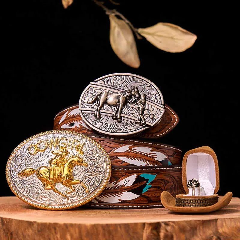 DIY Western Cowgirl Hidden Knife Belt Buckle Twist Rose Ring Bundle Set sold by FloralTrip