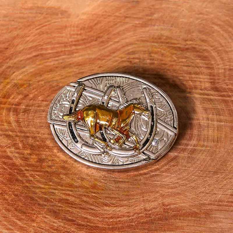 U Shaped Horse DIY Hidden Knife Western Buckle Leather Belt sold by FloralTrip product image thumbnail 2