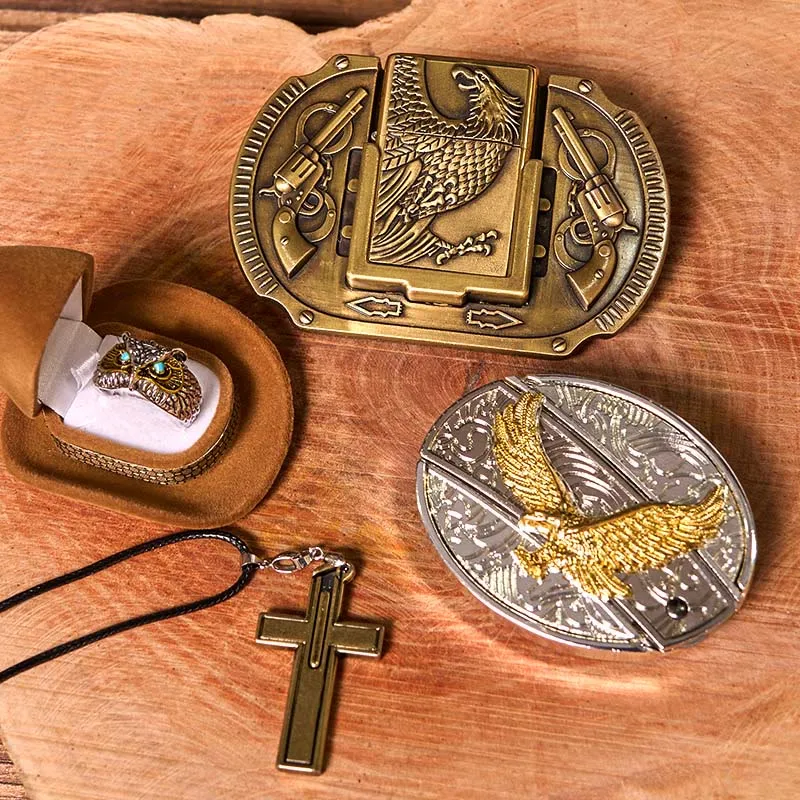 Flying Eagle DIY Hidden Knife Belt Buckle With Owl Ring Bundle Set sold by FloralTrip product image thumbnail 2