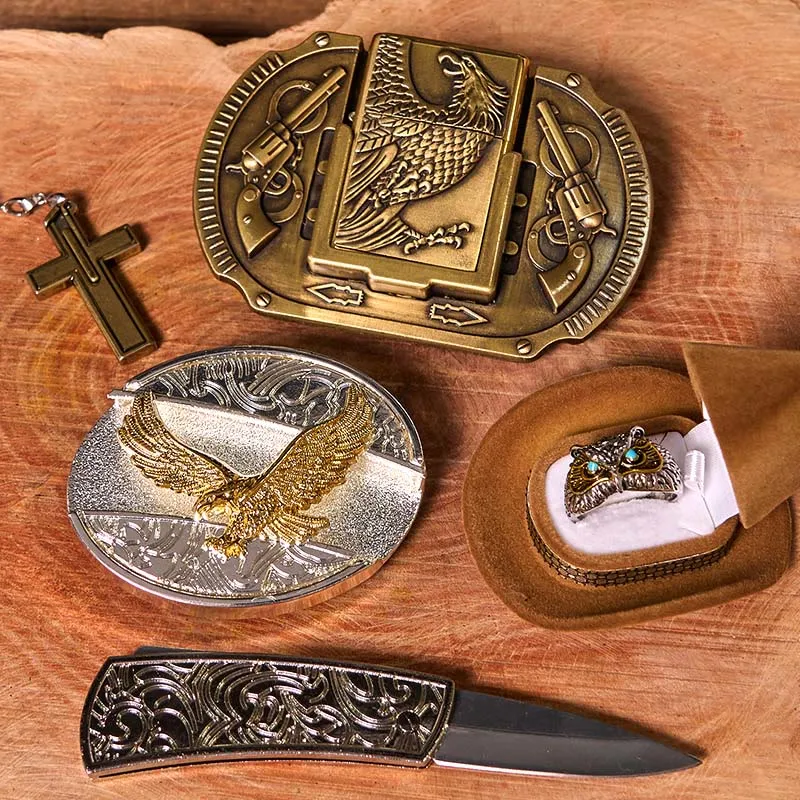 Flying Eagle DIY Hidden Knife Belt Buckle With Owl Ring Bundle Set sold by FloralTrip product image thumbnail 4