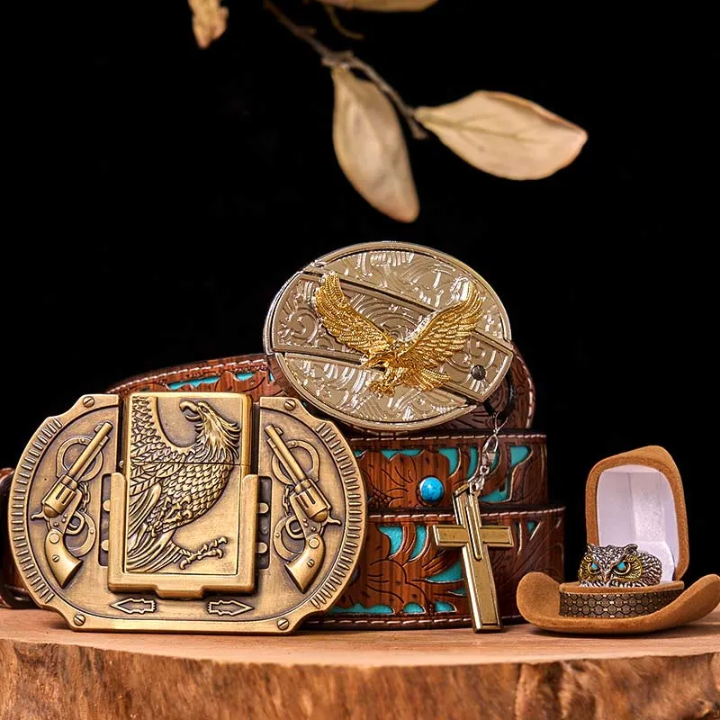 Flying Eagle DIY Hidden Knife Belt Buckle With Owl Ring Bundle Set sold by FloralTrip product image thumbnail 5