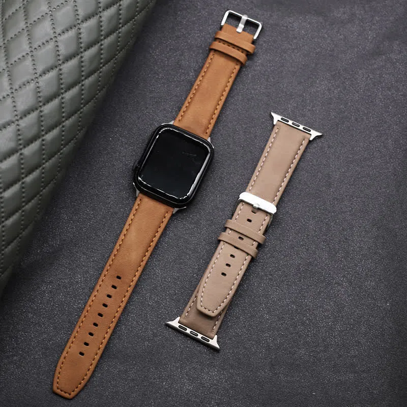 Solid Color Fashion Crazy Horse Leather Watch Band sold by FloralTrip product image thumbnail 2