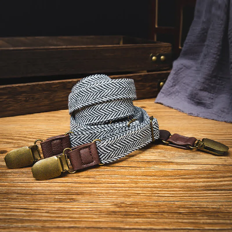 Kid's British Style Vintage Herringbone Plaid Elastic Suspenders sold by FloralTrip product image thumbnail 5