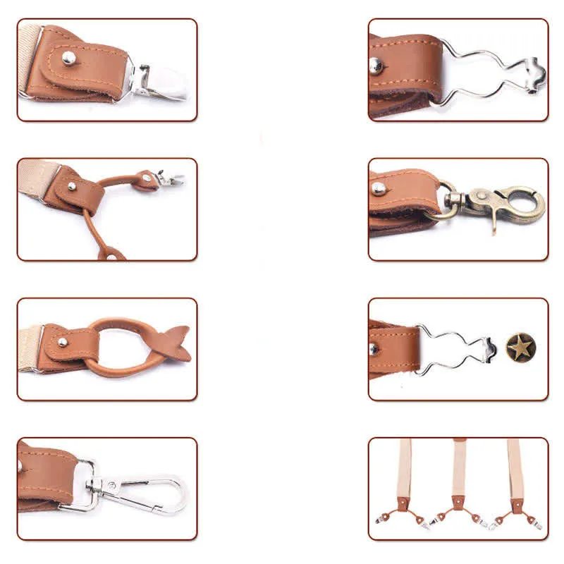 8Pcs Solid Color Combinable Buckle Adjustable Suspenders Set sold by FloralTrip product image thumbnail 2