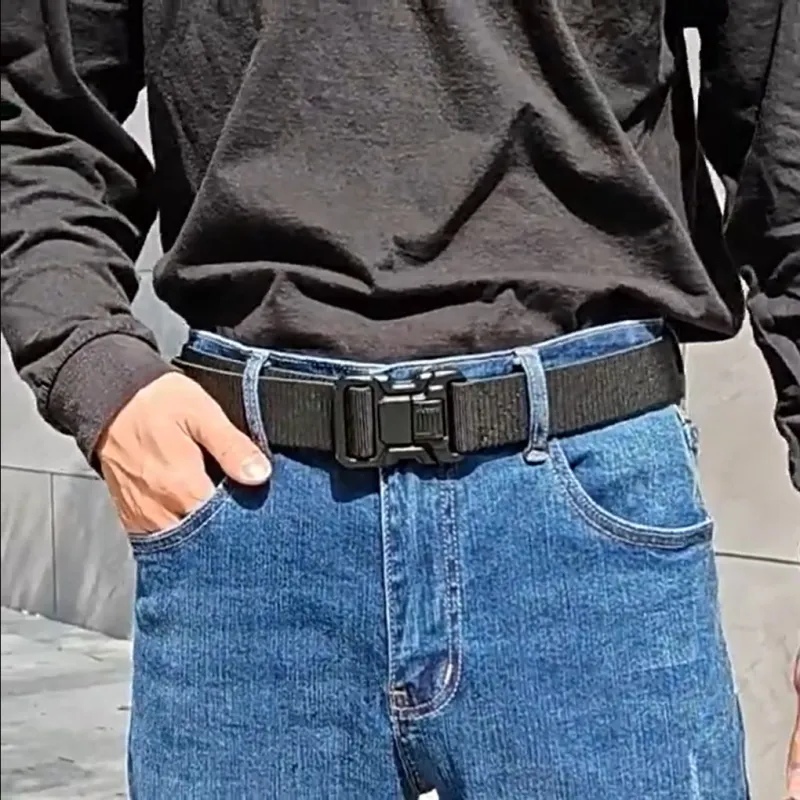 Men's Tactical Belt Elastic Quick Release Nylon Belt sold by FloralTrip