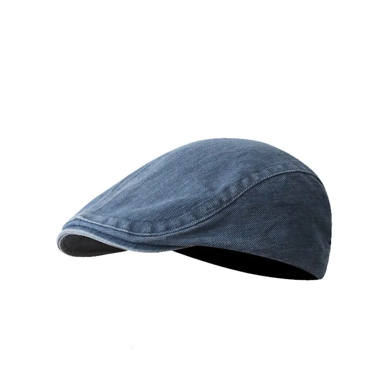 Fashion Washed Denim Newsboy Flat Cap Beret Cap sold by FloralTrip