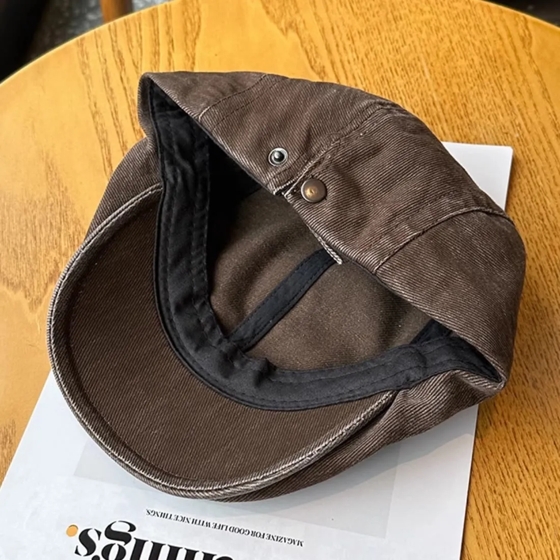 Fashion Washed Denim Newsboy Flat Cap Beret Cap sold by FloralTrip product image thumbnail 5