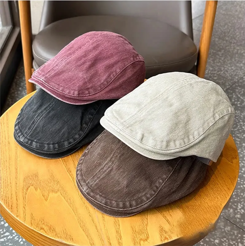 Fashion Washed Denim Newsboy Flat Cap Beret Cap sold by FloralTrip product image thumbnail 2
