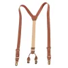 Brown Retro Style Elastic Adjustable Leather Suspenders sold by FloralTrip