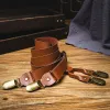 Brown Retro Style Elastic Adjustable Leather Suspenders sold by FloralTrip