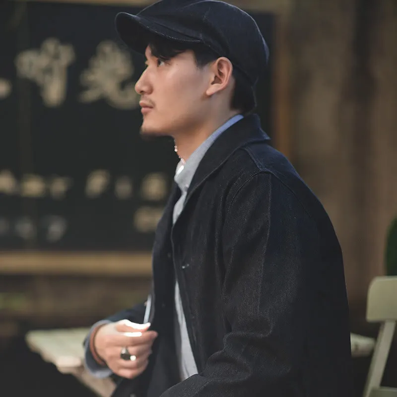 Men's Streeetwear Denim Short Brim Octagonal Newsboy Beret Cap sold by FloralTrip product image thumbnail 3