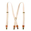 Clean White Striped Elastic Straps X-back Suspenders sold by FloralTrip