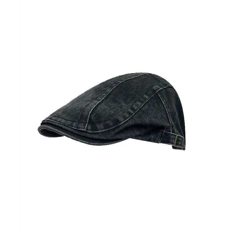 American Retro Newsboy Denim Washed Cotton Beret Cap sold by FloralTrip