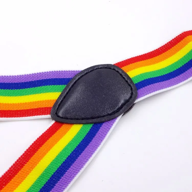 Rainbow Colorful Striped Strap 3-Clips Adjustable Suspenders sold by FloralTrip product image thumbnail 3