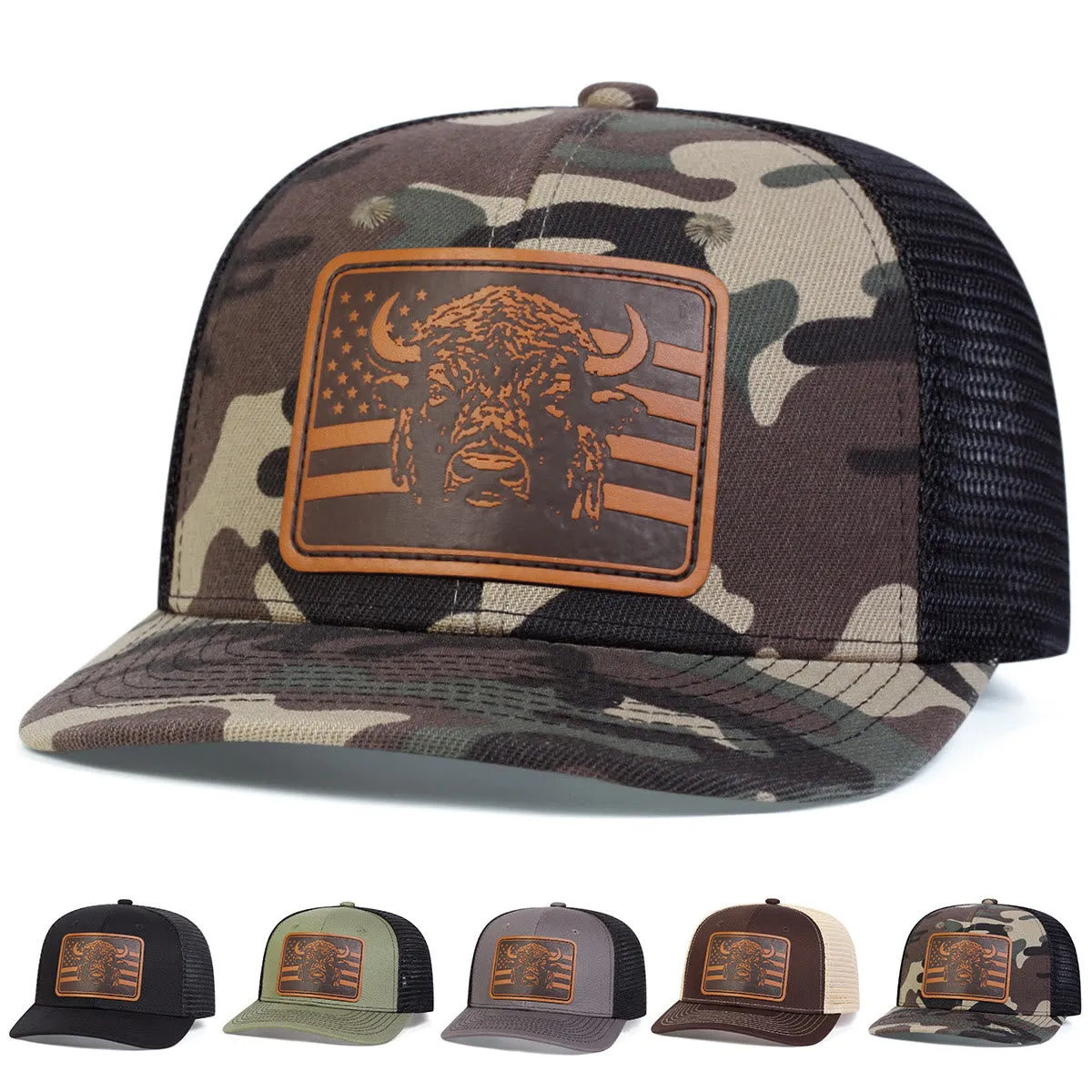 Bull's Head Flag Adjustable Trucker Hat sold by FloralTrip product image thumbnail 2