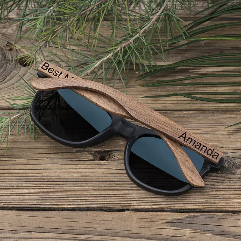 Sunshade Mirror Sunglasses Custom Name Wooden Case sold by FloralTrip product image thumbnail 5